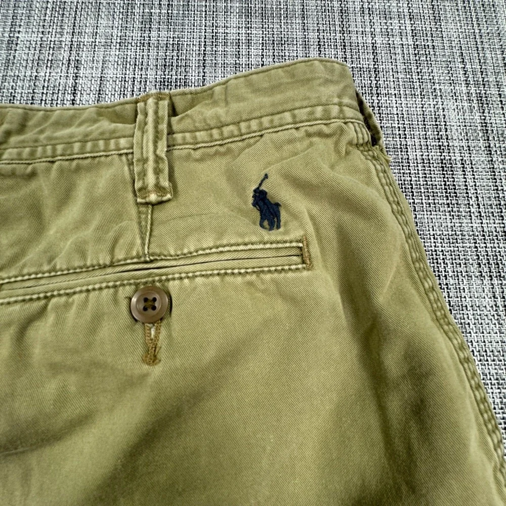 Polo Ralph Lauren Men's Relaxed Fit Chino Shorts Green Cotton Size 33 Casual
